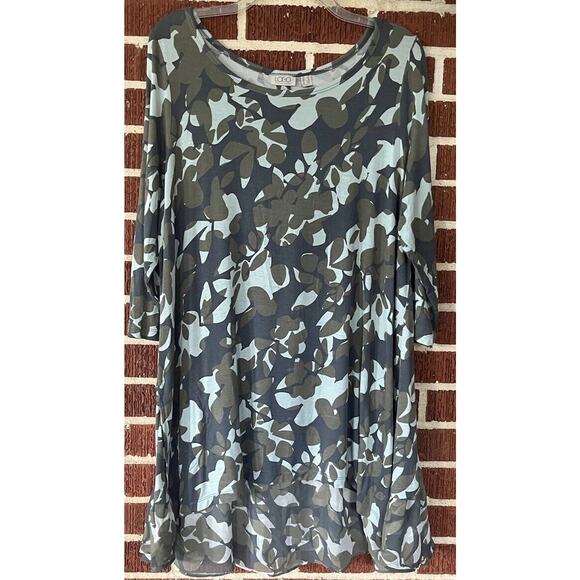 LOGO by Lori Goldstein Tunic with Pockets and Ruffled Hem In Back Size 1X - Picture 1 of 4